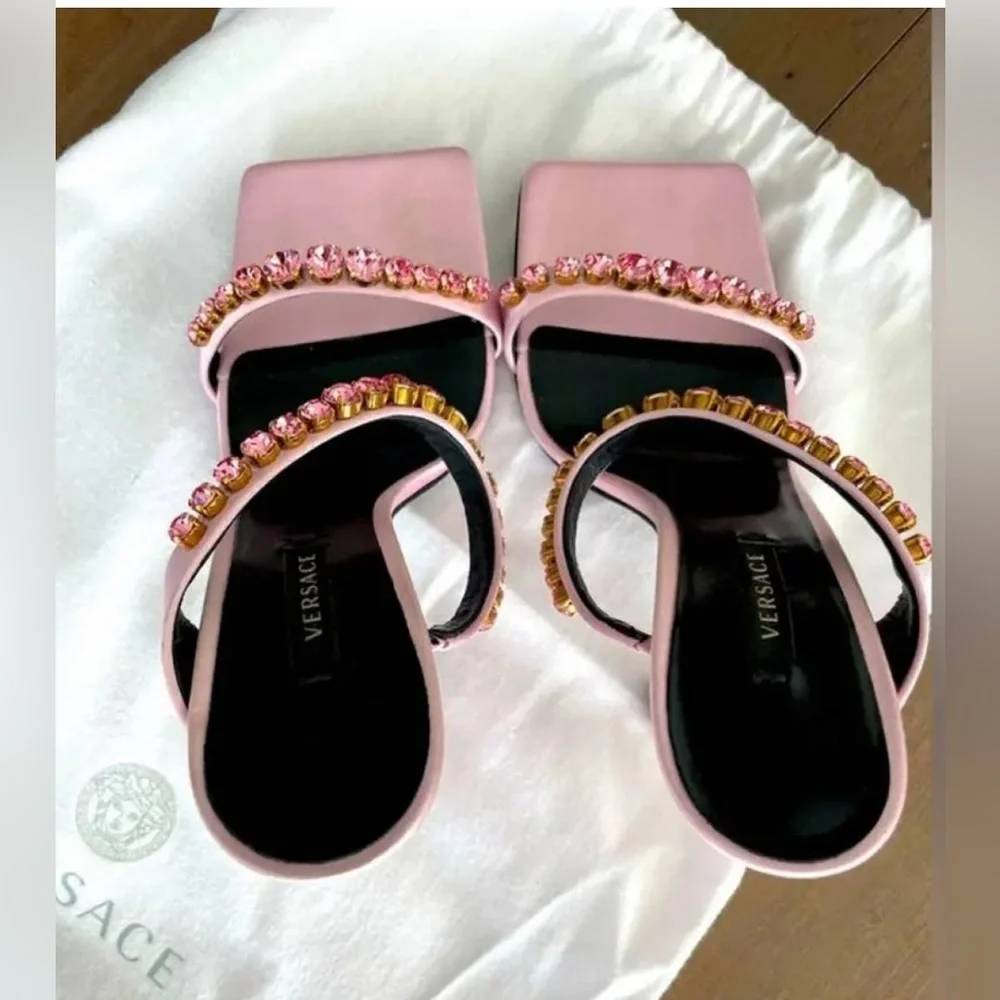 Versace satin heeled